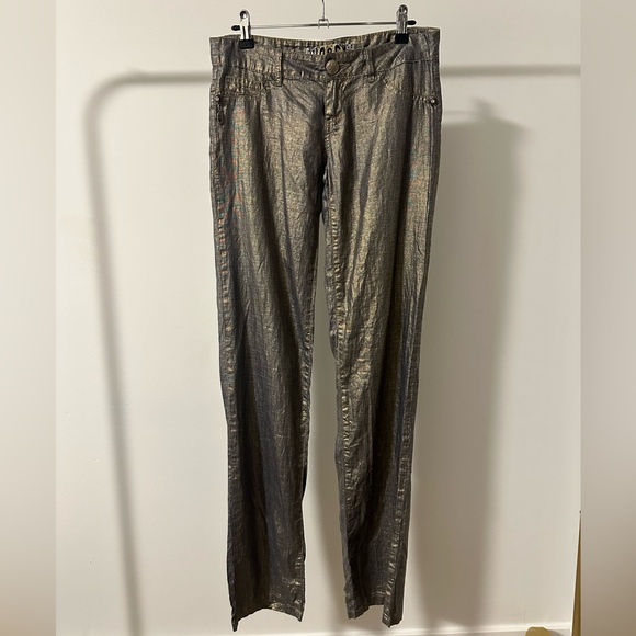 Vintage Y2K Dolce & Gabanna Low-rise Cotton Metallic Pants - Picture 3 of 13